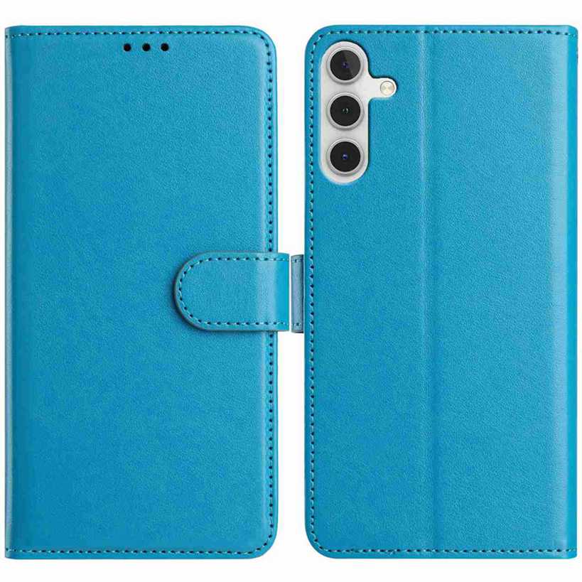 For Samsung Galaxy A05s 4G Wallet Phone Case Stand PU Leather Folio Flip Cover with 8 Card Slot - Sky Blue