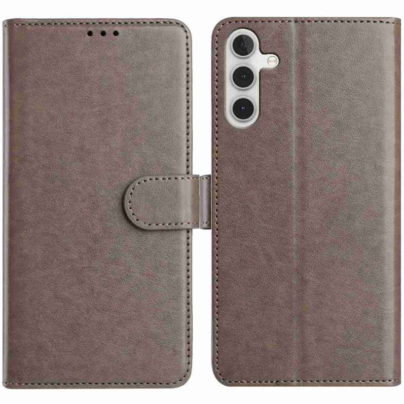For Samsung Galaxy A05s 4G Wallet Phone Case Stand PU Leather Folio Flip Cover with 8 Card Slot - Grey