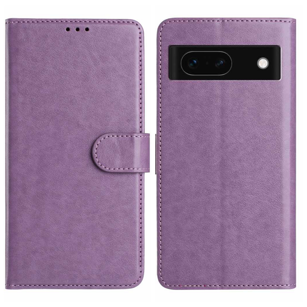 For Google Pixel 8a Wallet Phone Case Stand PU Leather Folio Flip Cover with 8 Card Slot - Purple