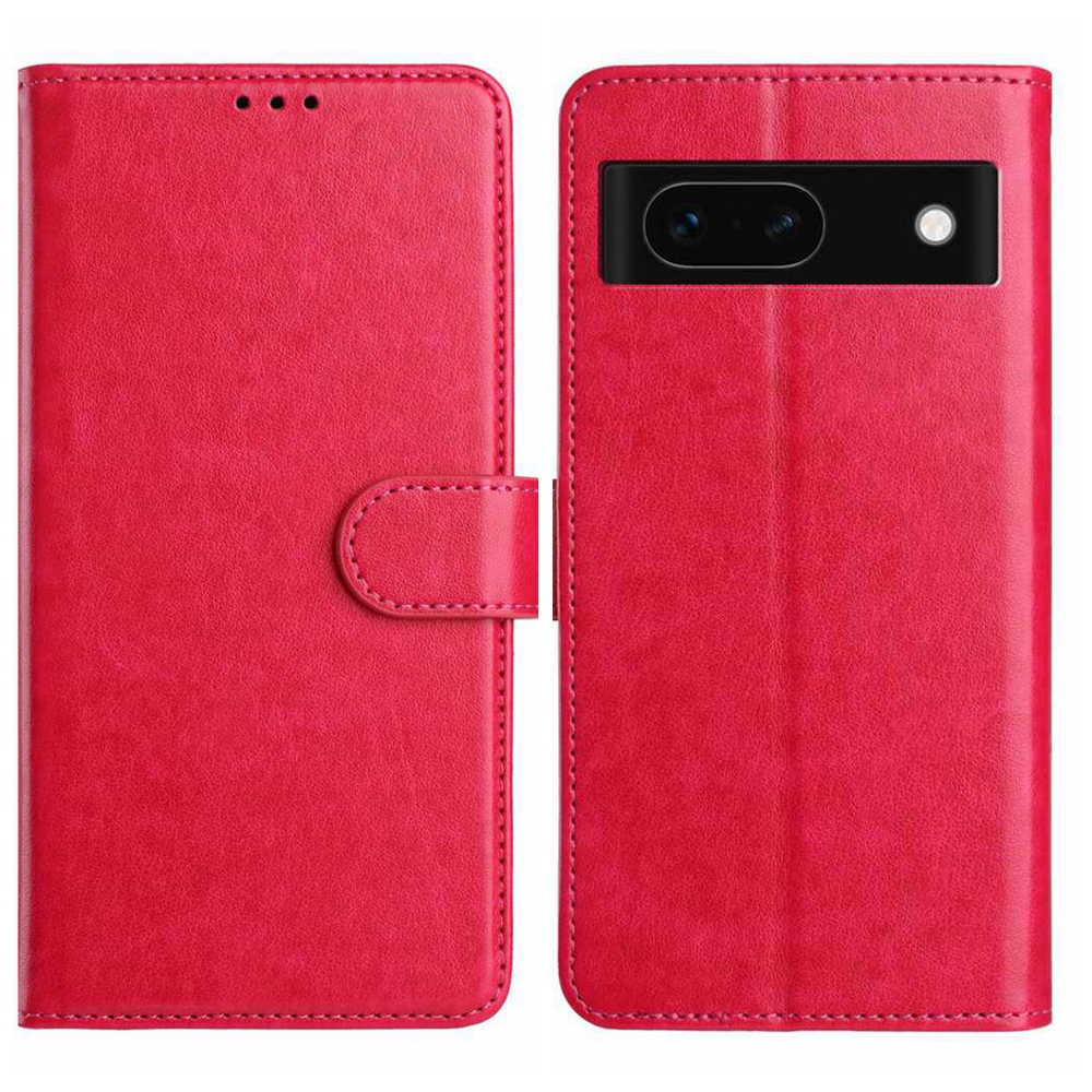 For Google Pixel 8a Wallet Phone Case Stand PU Leather Folio Flip Cover with 8 Card Slot - Rose