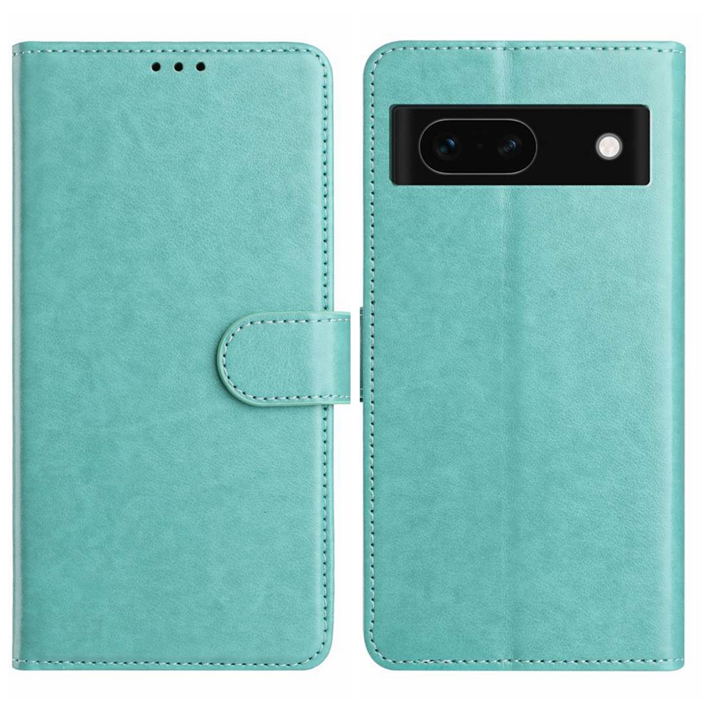 For Google Pixel 8a Wallet Phone Case Stand PU Leather Folio Flip Cover with 8 Card Slot - Green
