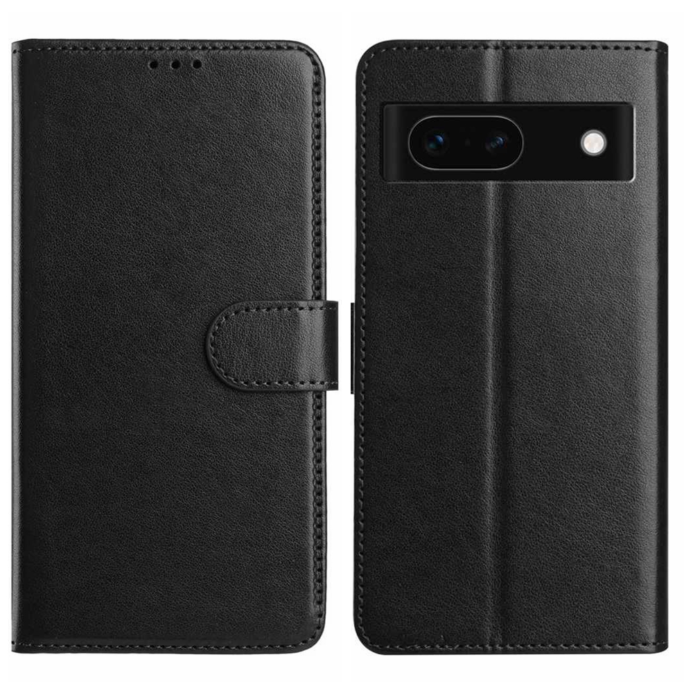 For Google Pixel 8a Wallet Phone Case Stand PU Leather Folio Flip Cover with 8 Card Slot - Black