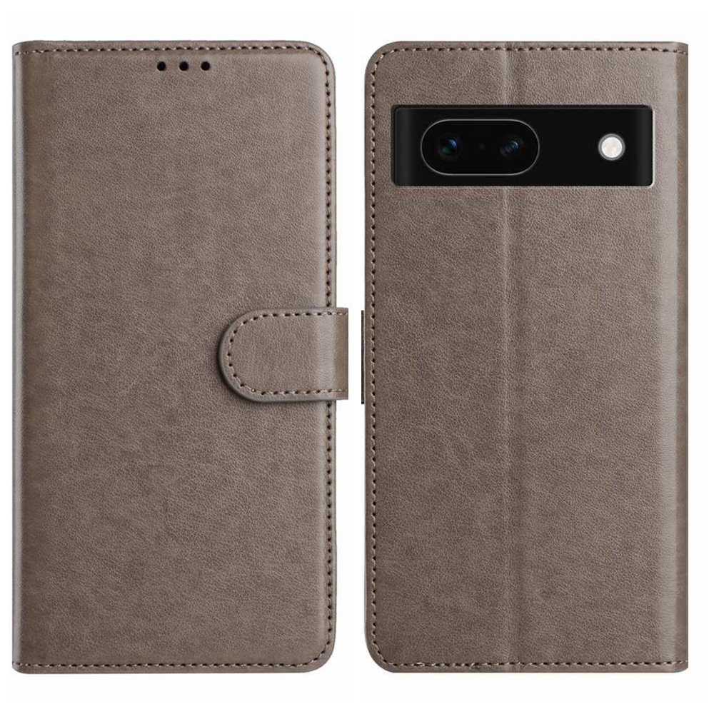 For Google Pixel 8a Wallet Phone Case Stand PU Leather Folio Flip Cover with 8 Card Slot - Grey