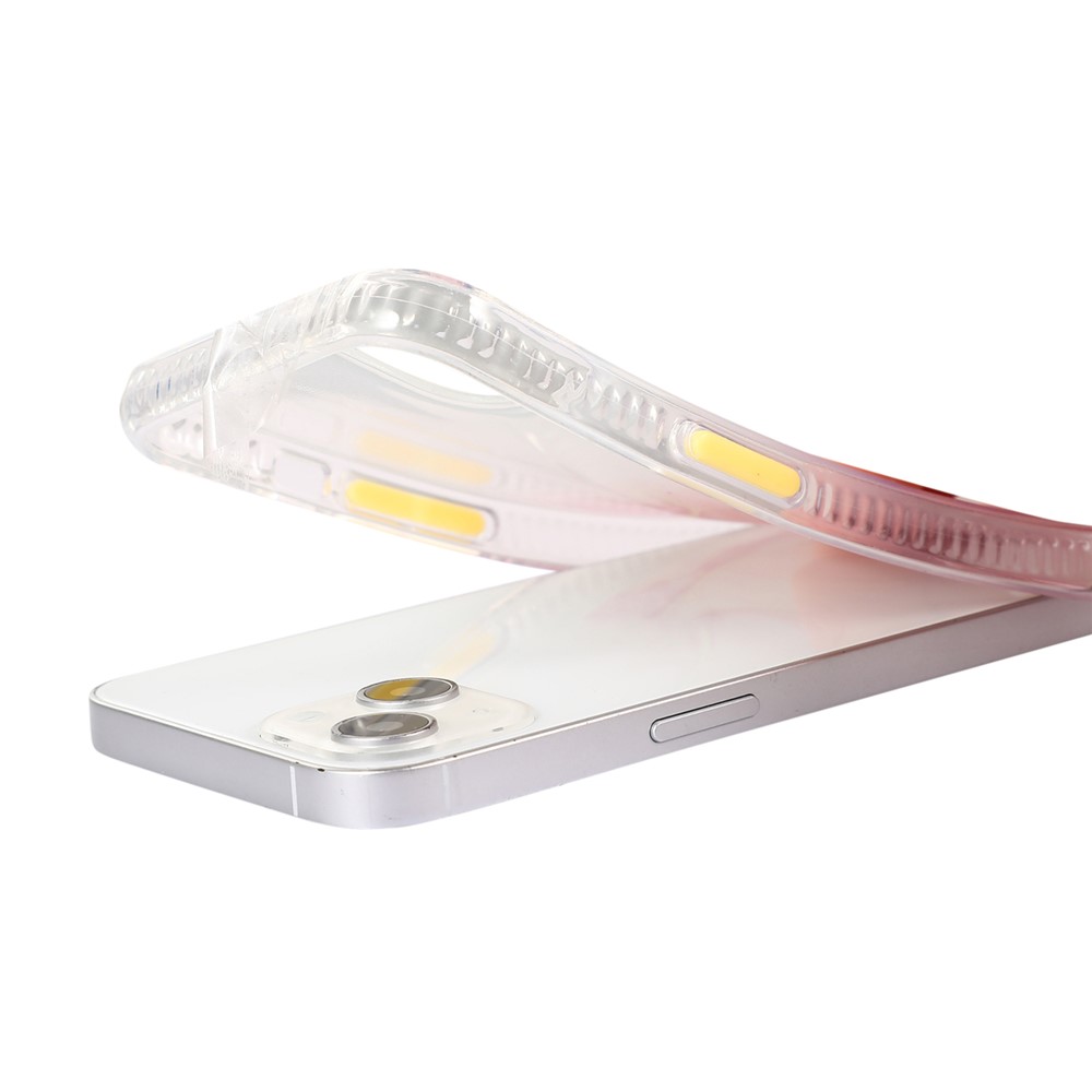 For iPhone 14 Stylish Marble Pattern Acrylic + TPU Phone Cover Drop-proof Protective Case - Pink-7