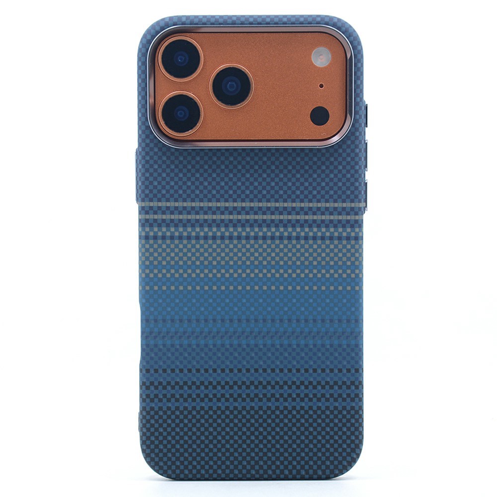 For iPhone 17 Pro Max Magnetic Case Carbon Fiber Texture Water Transfer PC Phone Cover - Rising Moon