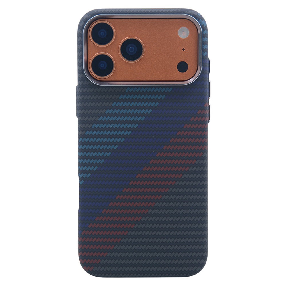 For iPhone 17 Pro Max Magnetic Case Carbon Fiber Texture Water Transfer PC Phone Cover - Phantom Twill