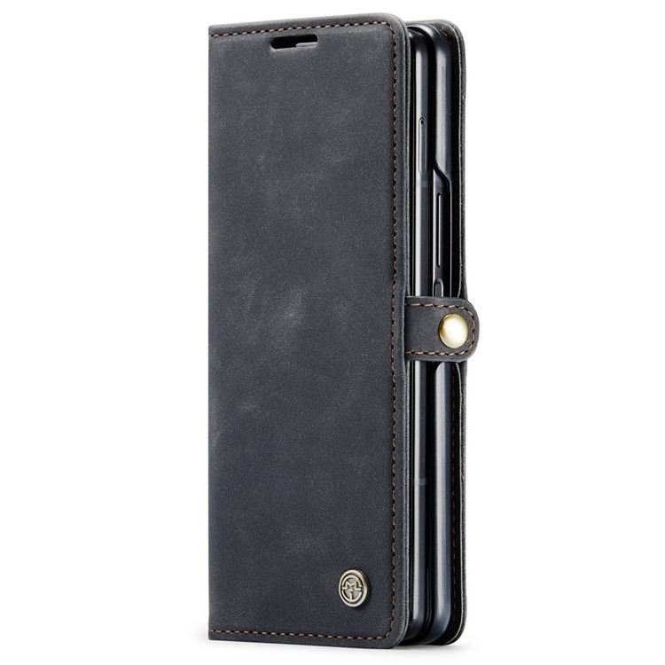 Serie Caseme 013 Para Samsung Galaxy Z Fold4 5G Cucharero PU Cuero Funda Magnética Cierre de Cierre Del Teléfono Cubierta Del Teléfono - Negro-11