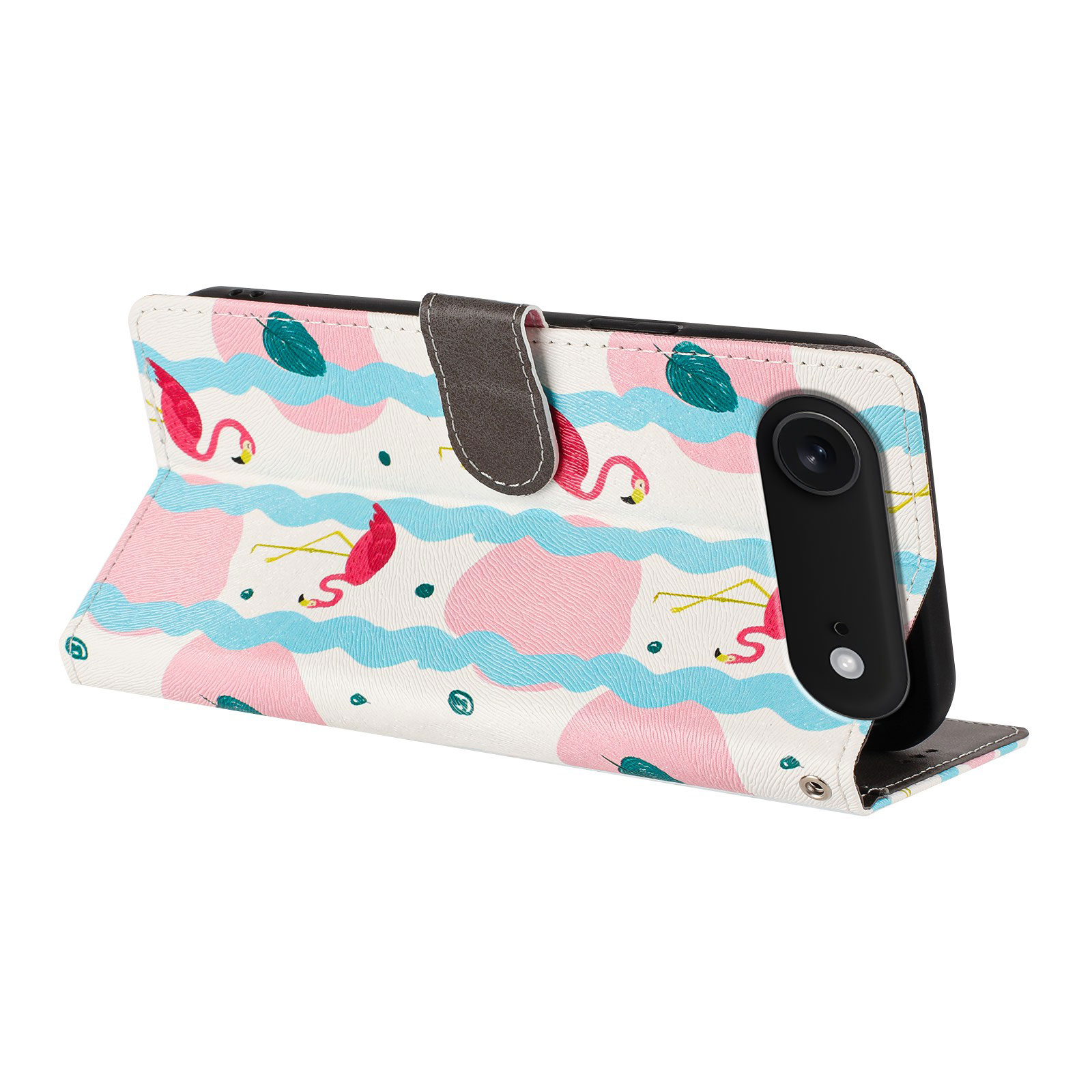 For iPhone Air Case Pattern Print PU Leather Wallet Phone Cover with Wrist Strap - Birds