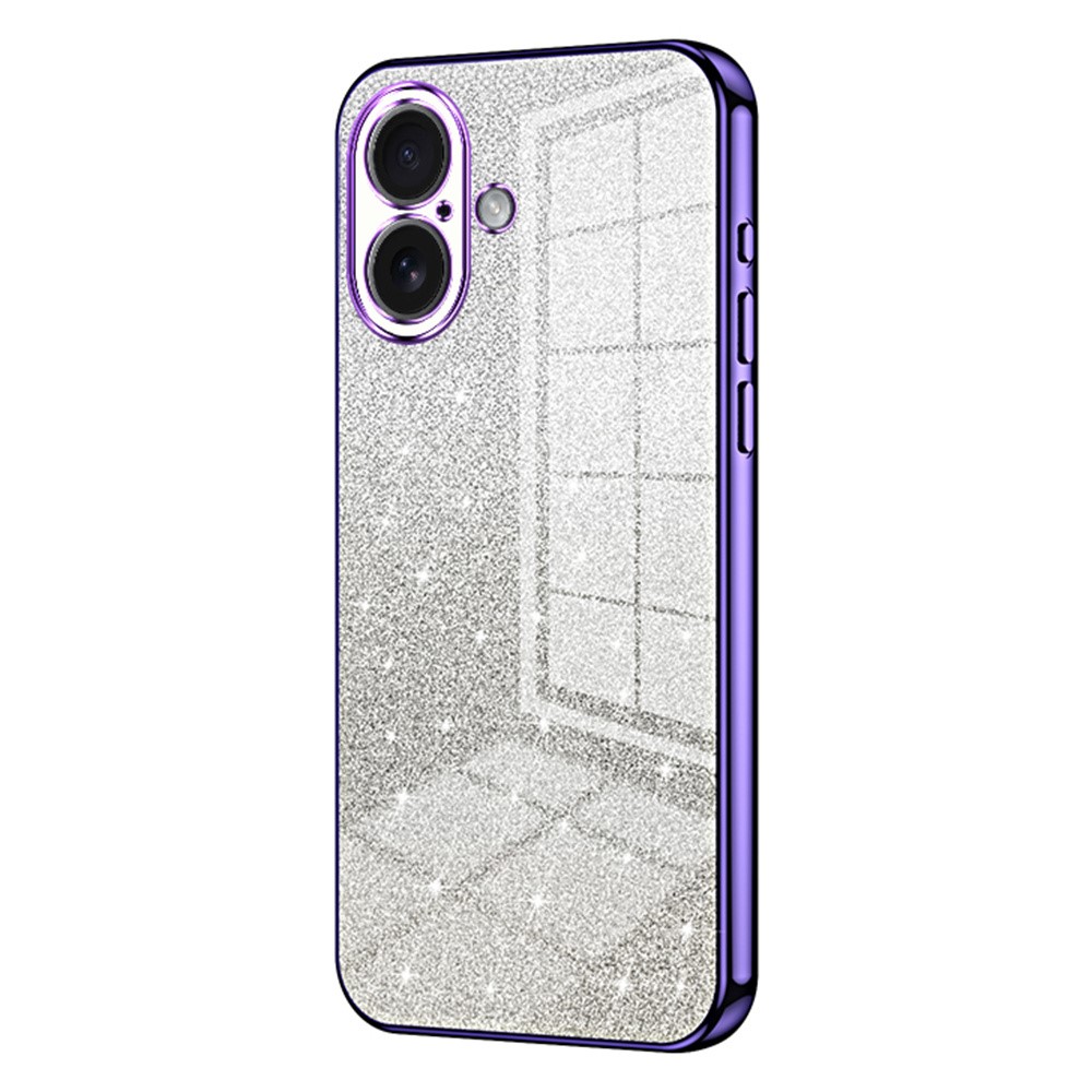 For iPhone 17 Case Electroplating Gradient Glitter TPU Phone Cover - Purple