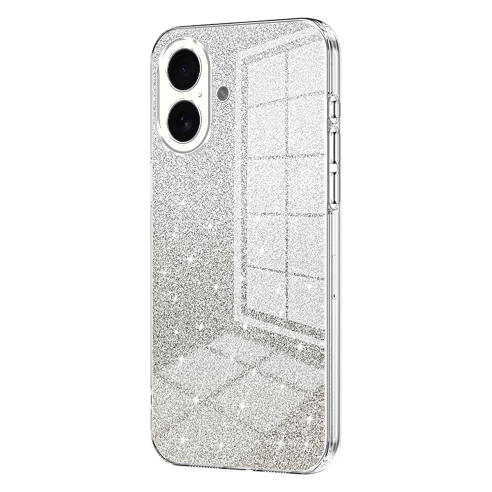 For iPhone 17 Case Electroplating Gradient Glitter TPU Phone Cover - Transparent