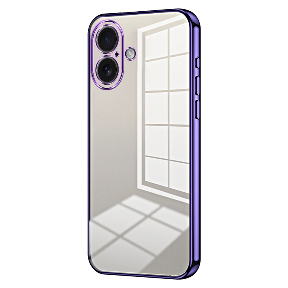For iPhone 17 Case Electroplating Frame Soft TPU Phone Cover - Purple