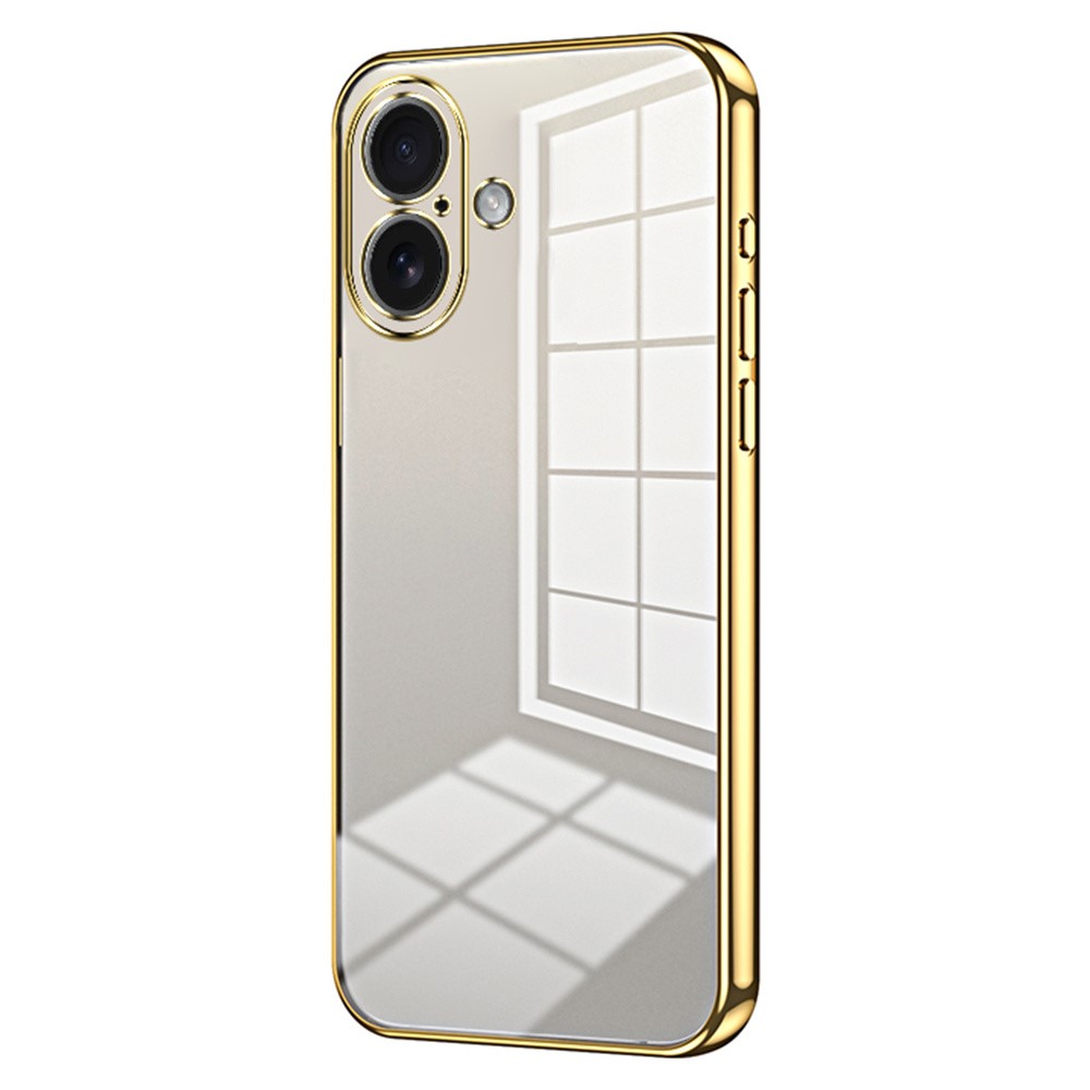 For iPhone 17 Case Electroplating Frame Soft TPU Phone Cover - Gold