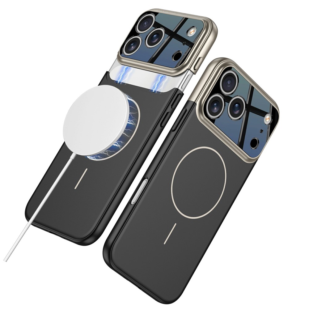 GKK For iPhone 17 Pro Case Detachable Camera Frame Contrast Color PC Phone Cover Compatible with MagSafe - Grey / Black
