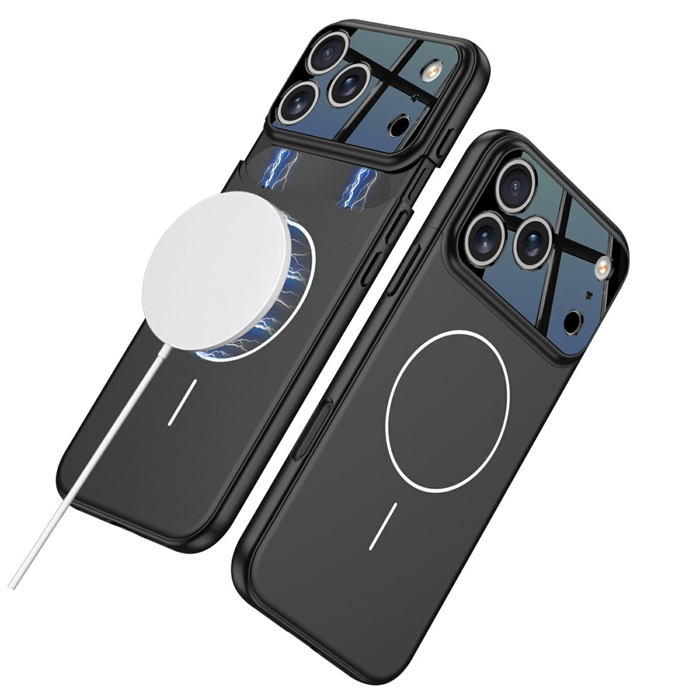 GKK For iPhone 17 Pro Max Case Detachable Camera Frame Constrast Color PC Phone Cover Compatible with MagSafe - All Black