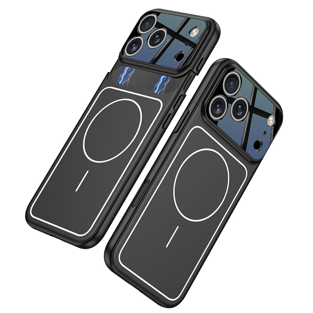 GKK For iPhone 17 Pro Case Detachable Camera Cover Contrast Color Frame Line PC Phone Shell Compatible with MagSafe - All Black