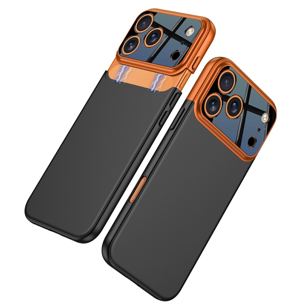 GKK For iPhone 17 Pro Max Case Detachable Camera Frame Contrast Color PC Phone Cover - Orange / Black