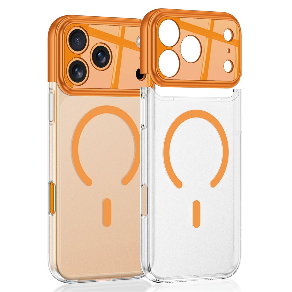 GKK For iPhone 17 Pro Case Contrast Color Translucent PC Phone Cover Compatible with MagSafe - Orange