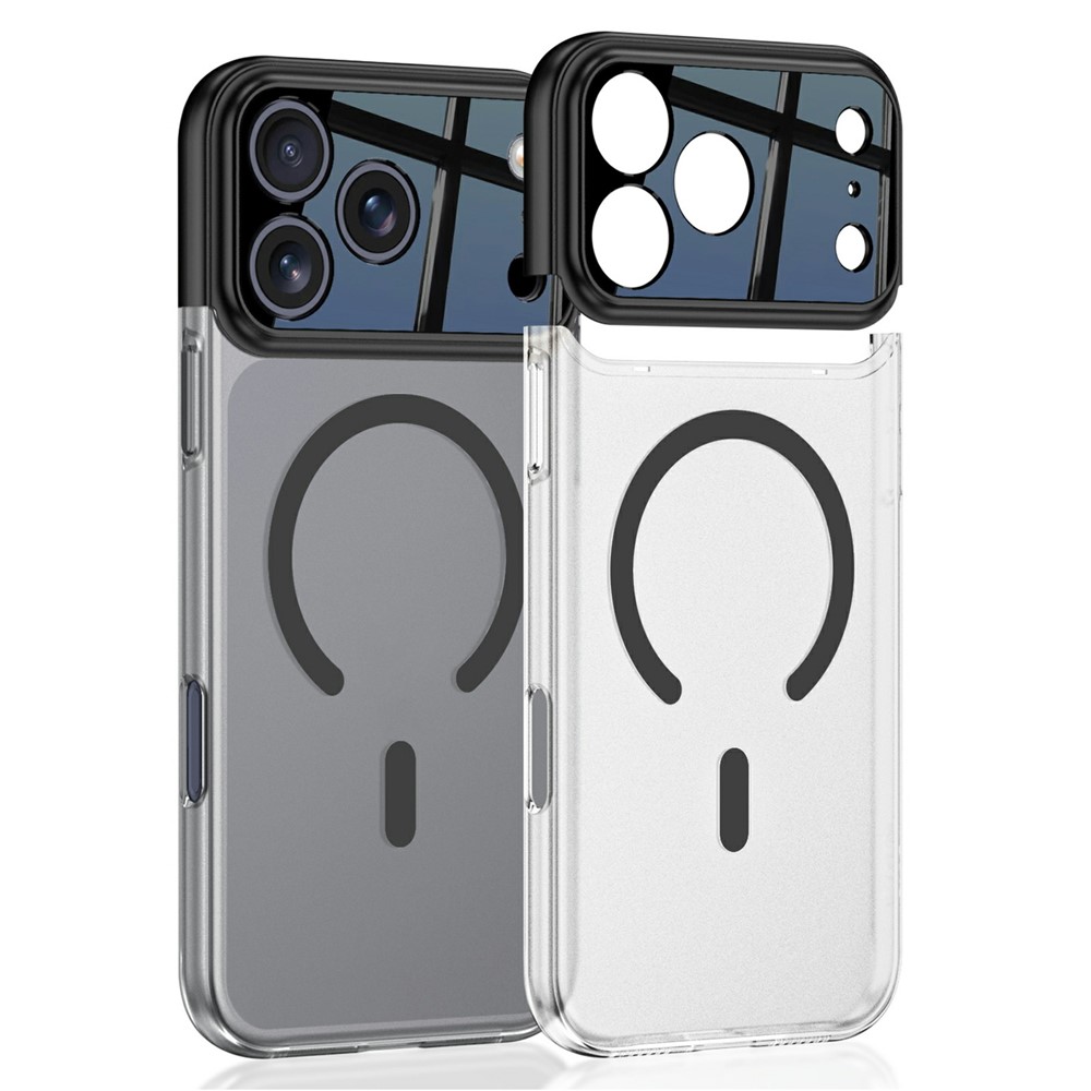 GKK For iPhone 17 Pro Max Case Contrast Color Translucent PC Phone Cover Compatible with MagSafe - Black