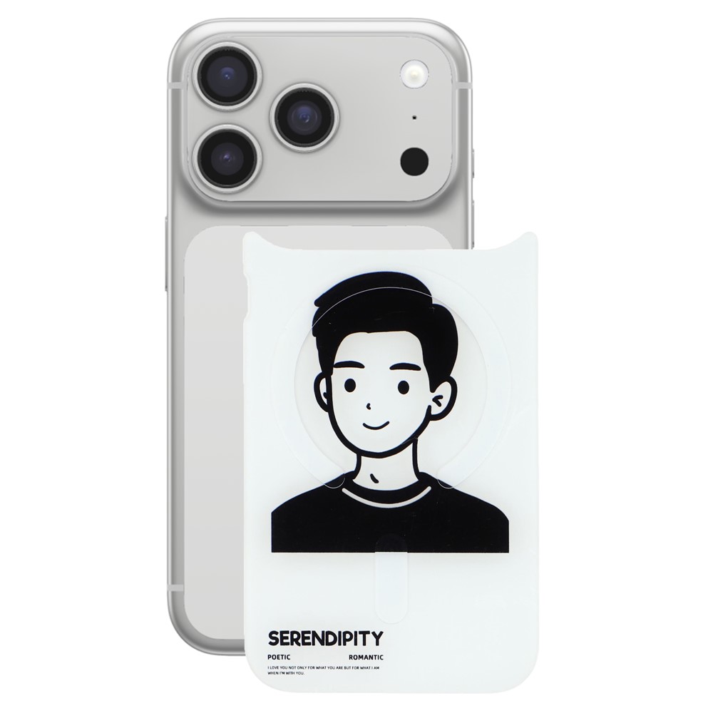 For iPhone 17 Pro Max Magnetic Back Plates Pattern Printed Quick Change Backplate (Backplate Only) - Cartoon Boy