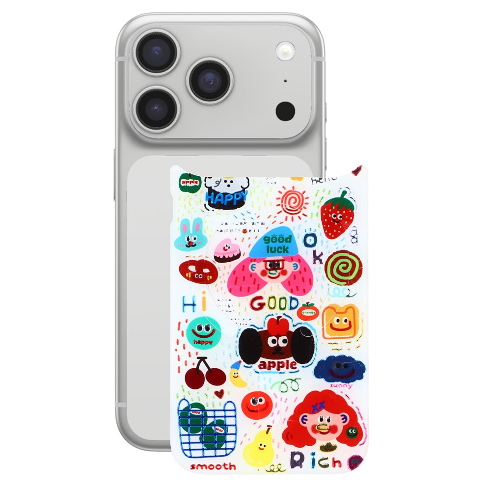 For iPhone 17 Pro Magnetic Back Plates Pattern Printed Quick Change Backplate (Backplate Only) - Cartoon Elements