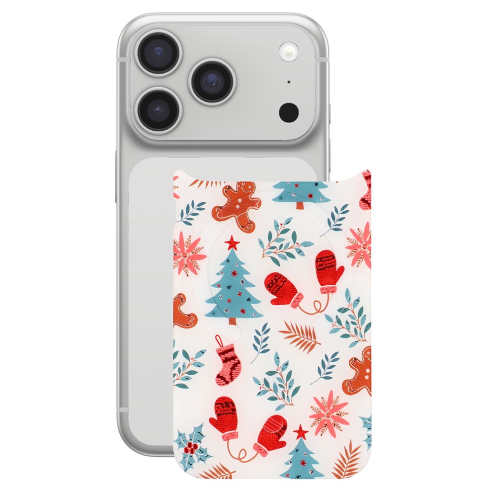 For iPhone 17 Pro Magnetic Back Plates Pattern Printed Quick Change Backplate (Backplate Only) - Christmas Elements