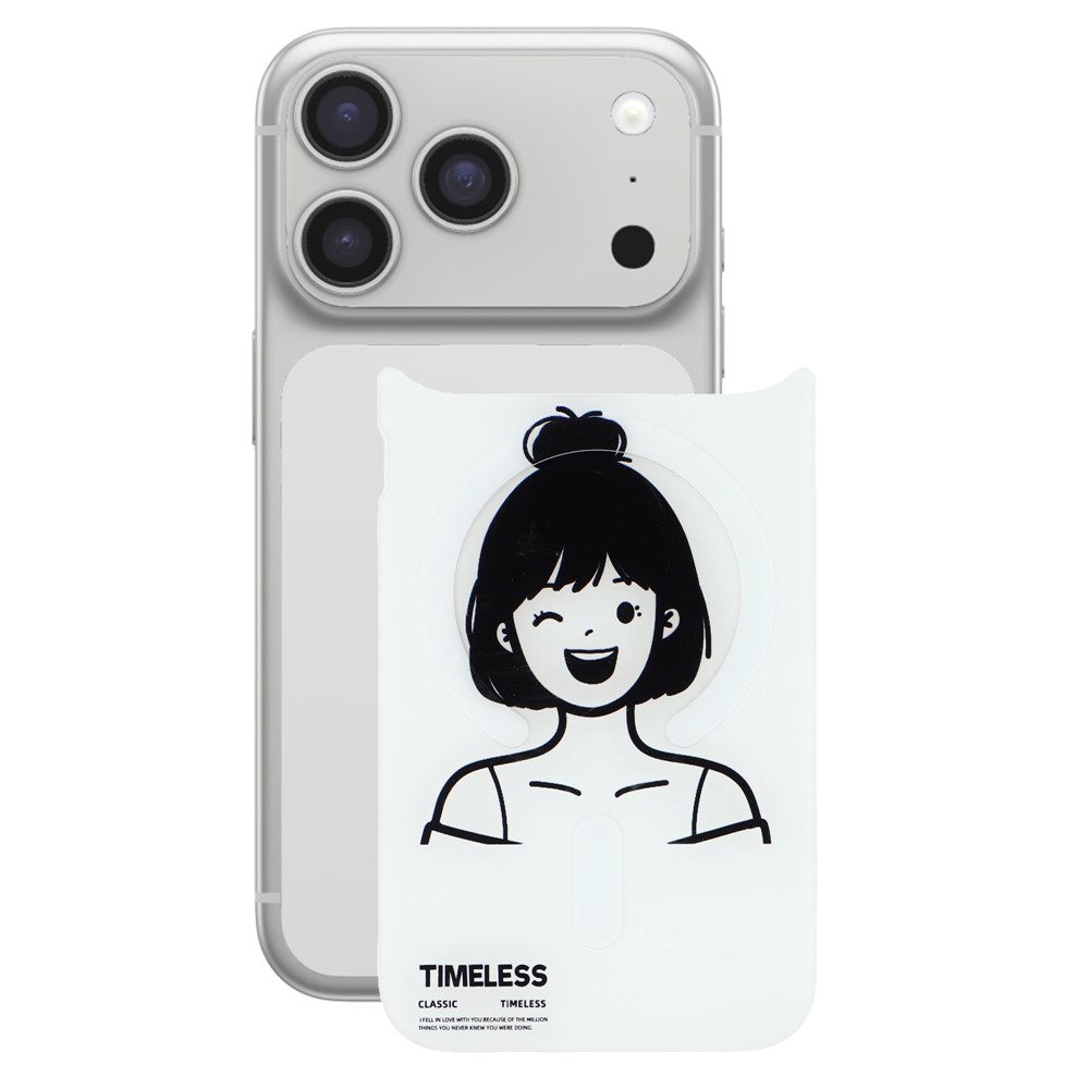 For iPhone 17 Pro Magnetic Back Plates Pattern Printed Quick Change Backplate (Backplate Only) - Cartoon Girl