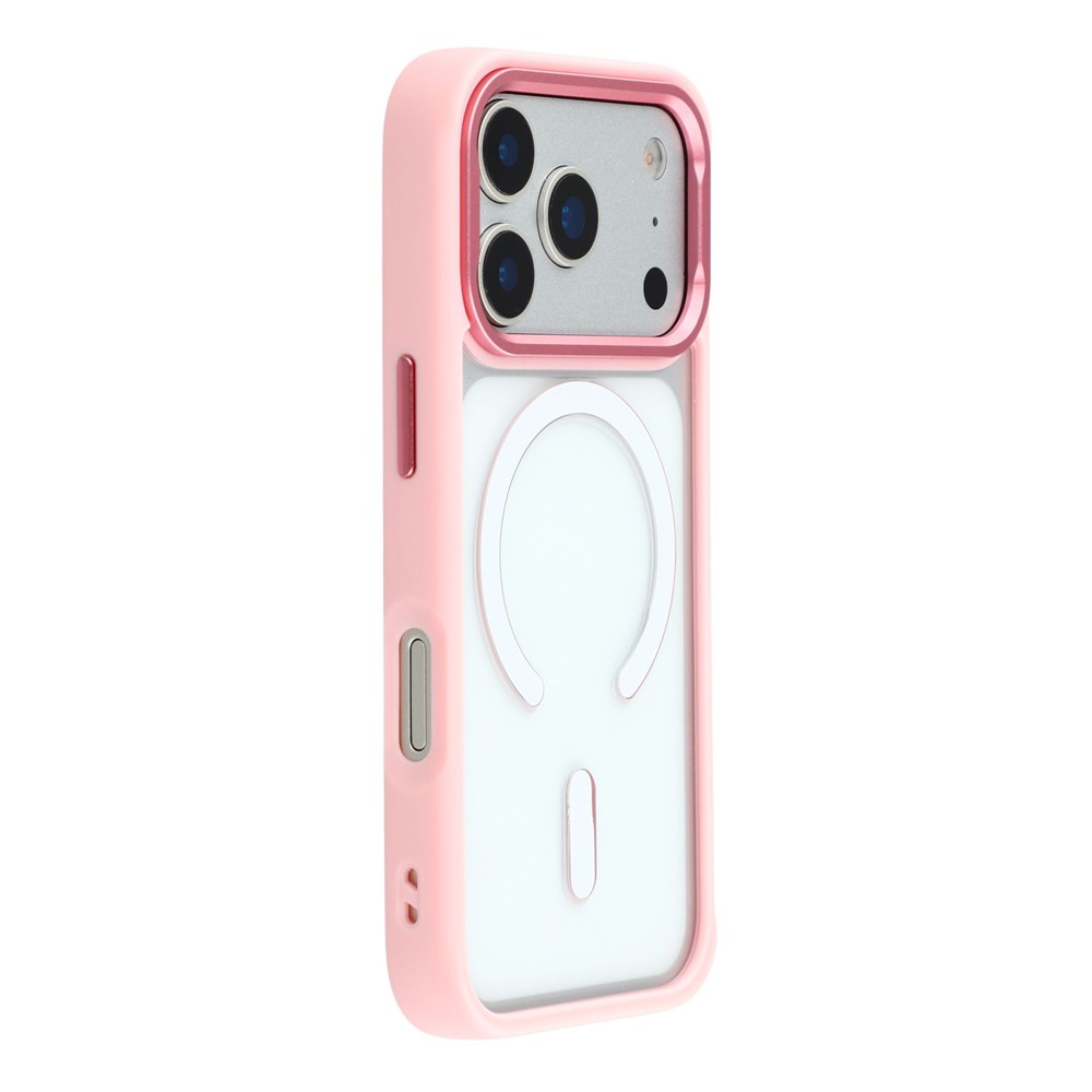 For iPhone 17 Pro Clear Phone Case Compatible with MagSafe PC TPU Back Cover (Phone Case Only) - Pink