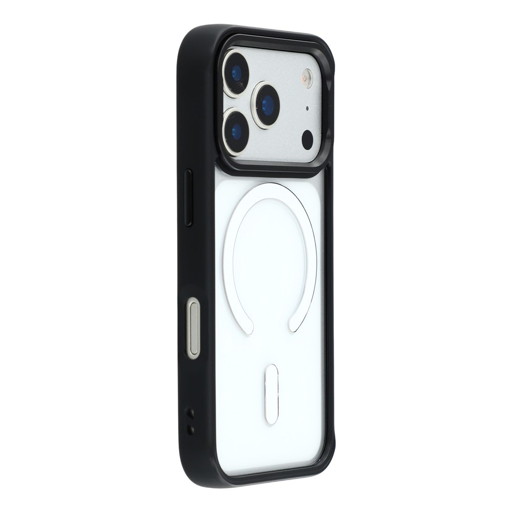 For iPhone 17 Pro Clear Phone Case Compatible with MagSafe PC TPU Back Cover (Phone Case Only) - Black