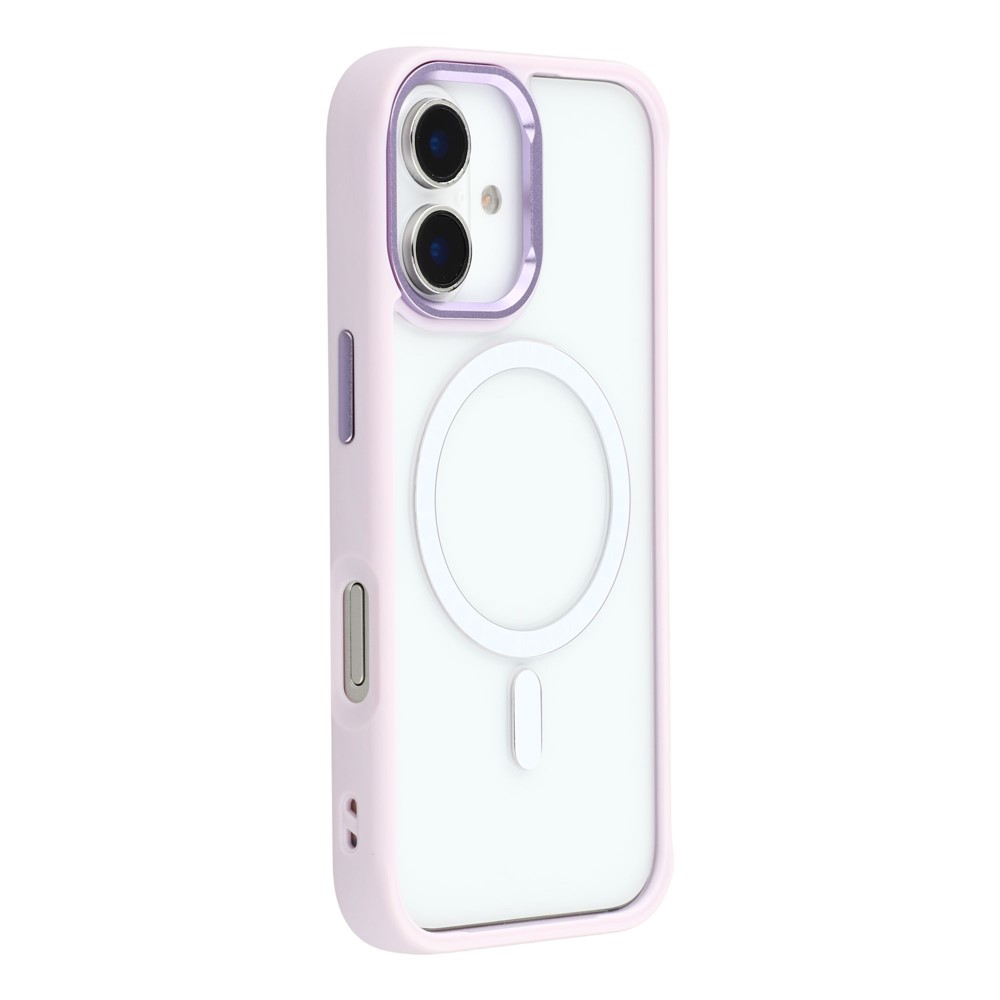 For iPhone 17 Clear Phone Case Compatible with MagSafe PC TPU Back Cover (Phone Case Only) - Purple