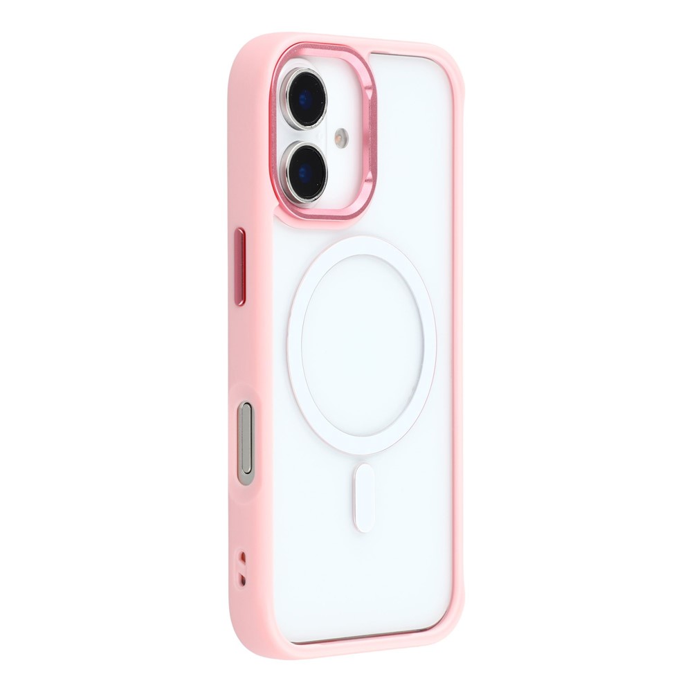 For iPhone 17 Clear Phone Case Compatible with MagSafe PC TPU Back Cover (Phone Case Only) - Pink