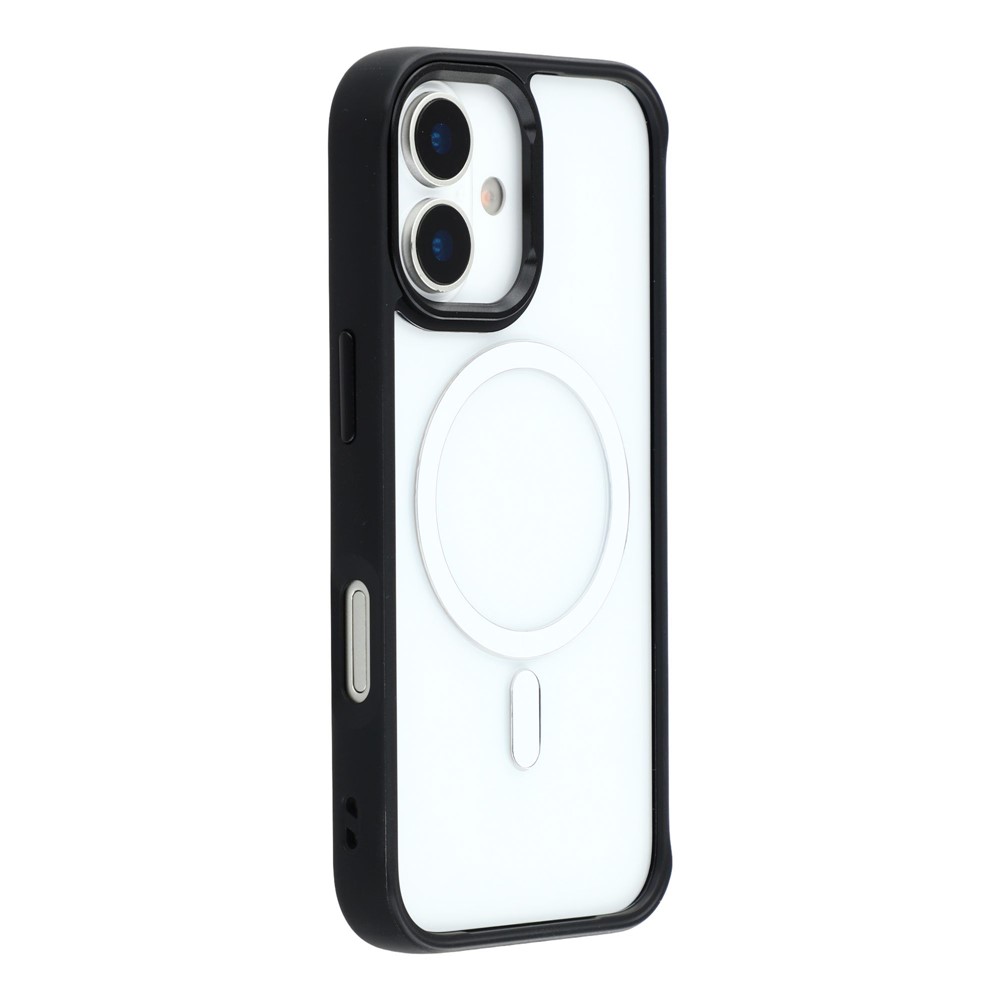 For iPhone 17 Clear Phone Case Compatible with MagSafe PC TPU Back Cover (Phone Case Only) - Black
