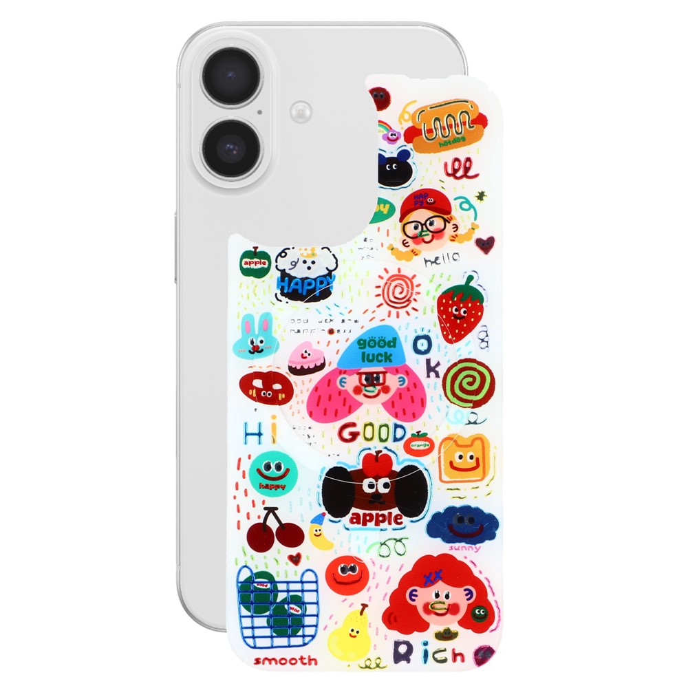 For iPhone 17 Magnetic Back Plates Pattern Printed Quick Change Backplate (Backplate Only) - Cartoon Elements