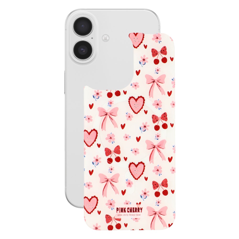 For iPhone 17 Magnetic Back Plates Pattern Printed Quick Change Backplate (Backplate Only) - Pink Lover