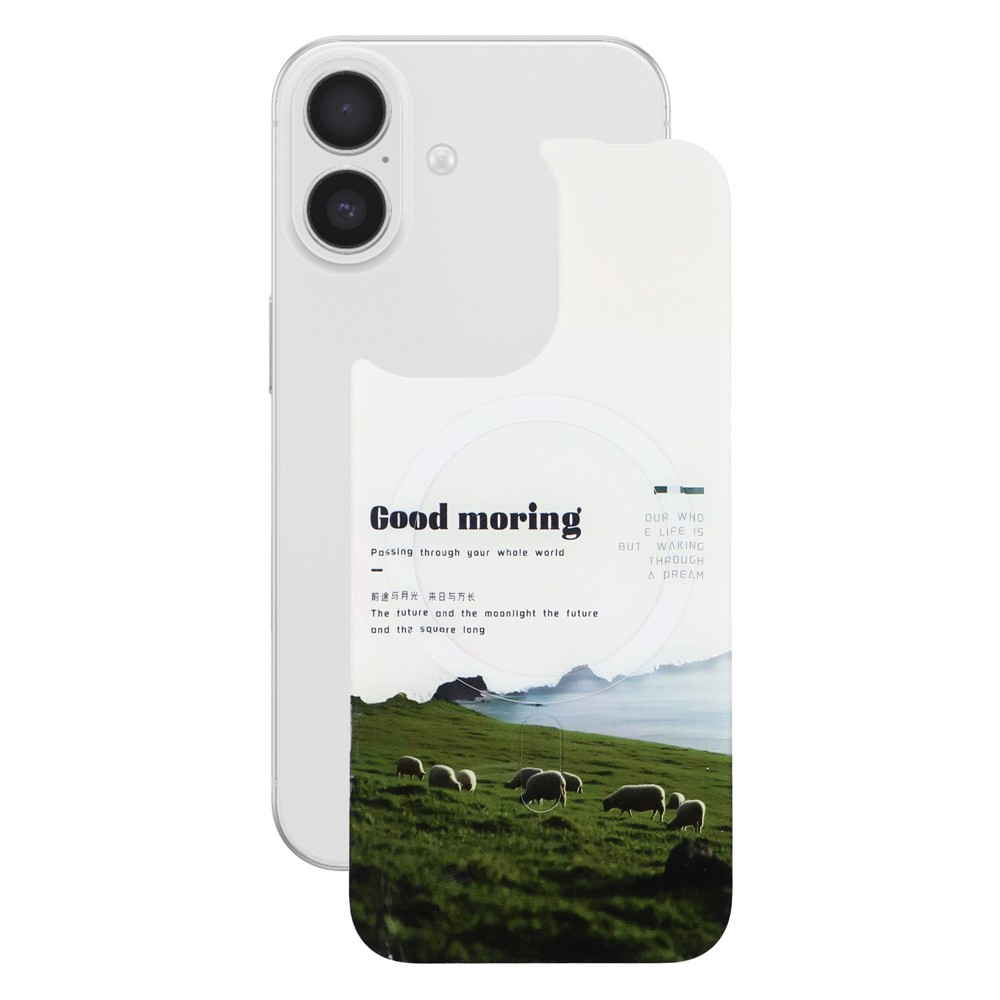 For iPhone 17 Magnetic Back Plates Pattern Printed Quick Change Backplate (Backplate Only) - Sheep in the Meadow