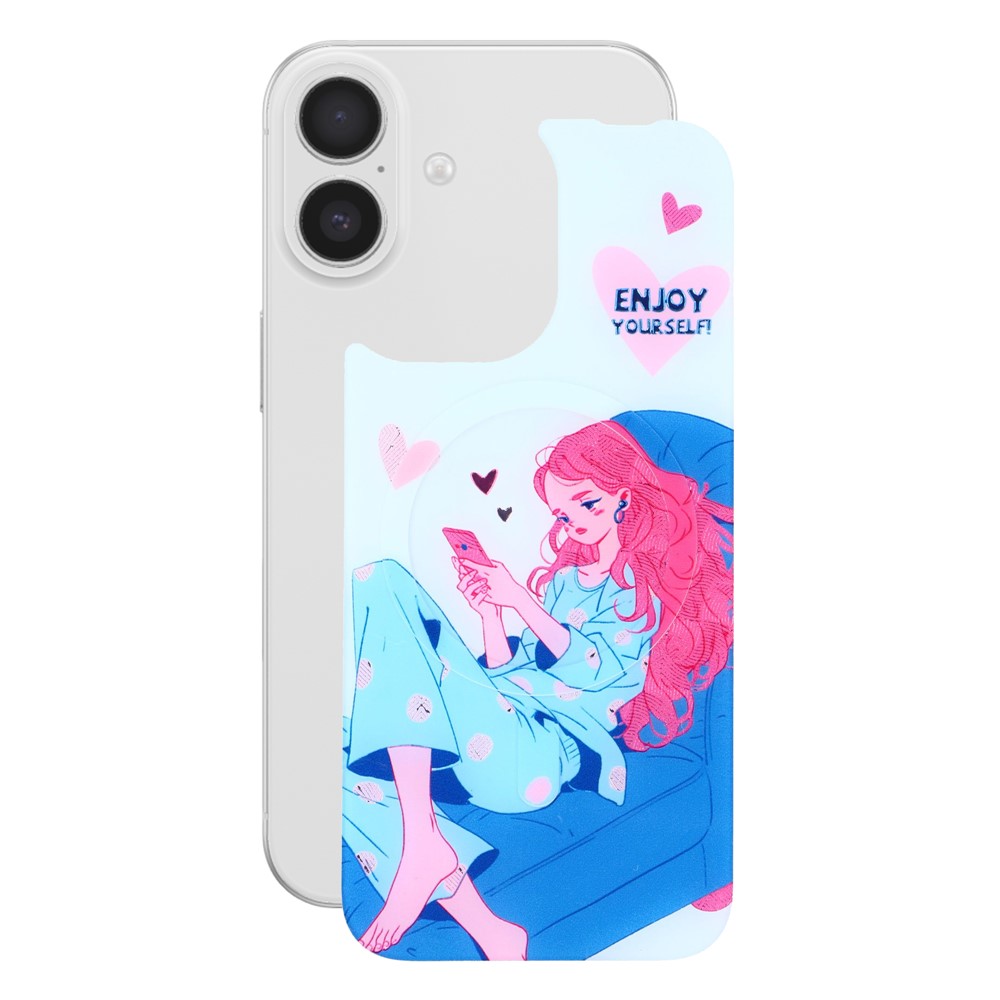 For iPhone 17 Magnetic Back Plates Pattern Printed Quick Change Backplate (Backplate Only) - Sofa Girl