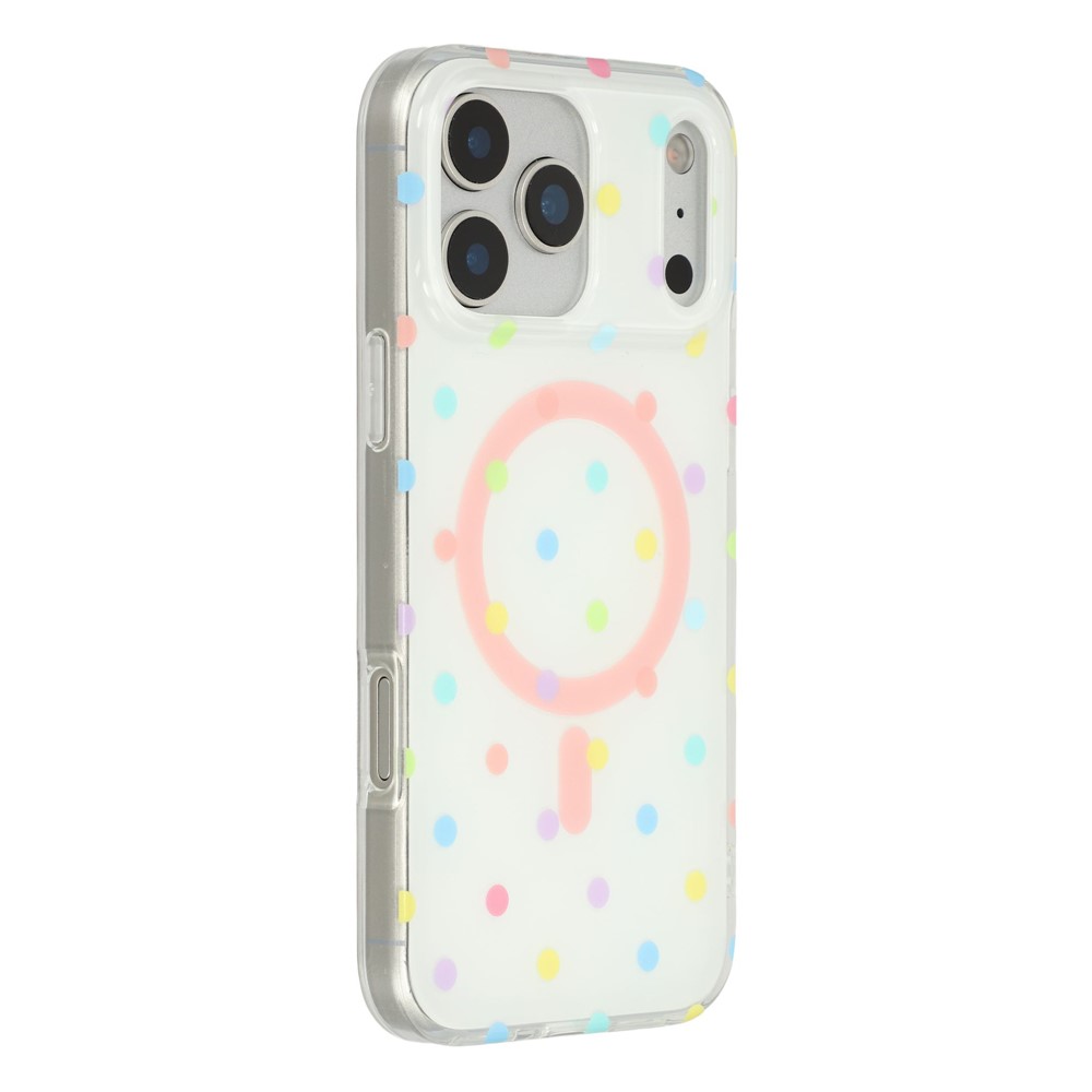 For iPhone 17 Pro Case Polka Dot Pattern TPU + PC Phone Cover Compatible with MagSafe - Multi-color