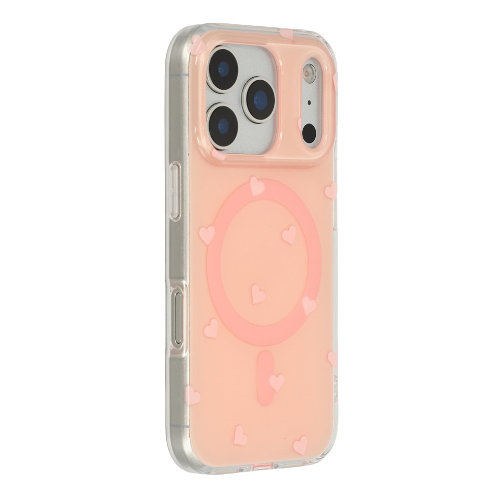For iPhone 17 Pro Max Case Polka Dot Pattern TPU + PC Phone Cover Compatible with MagSafe - Pink