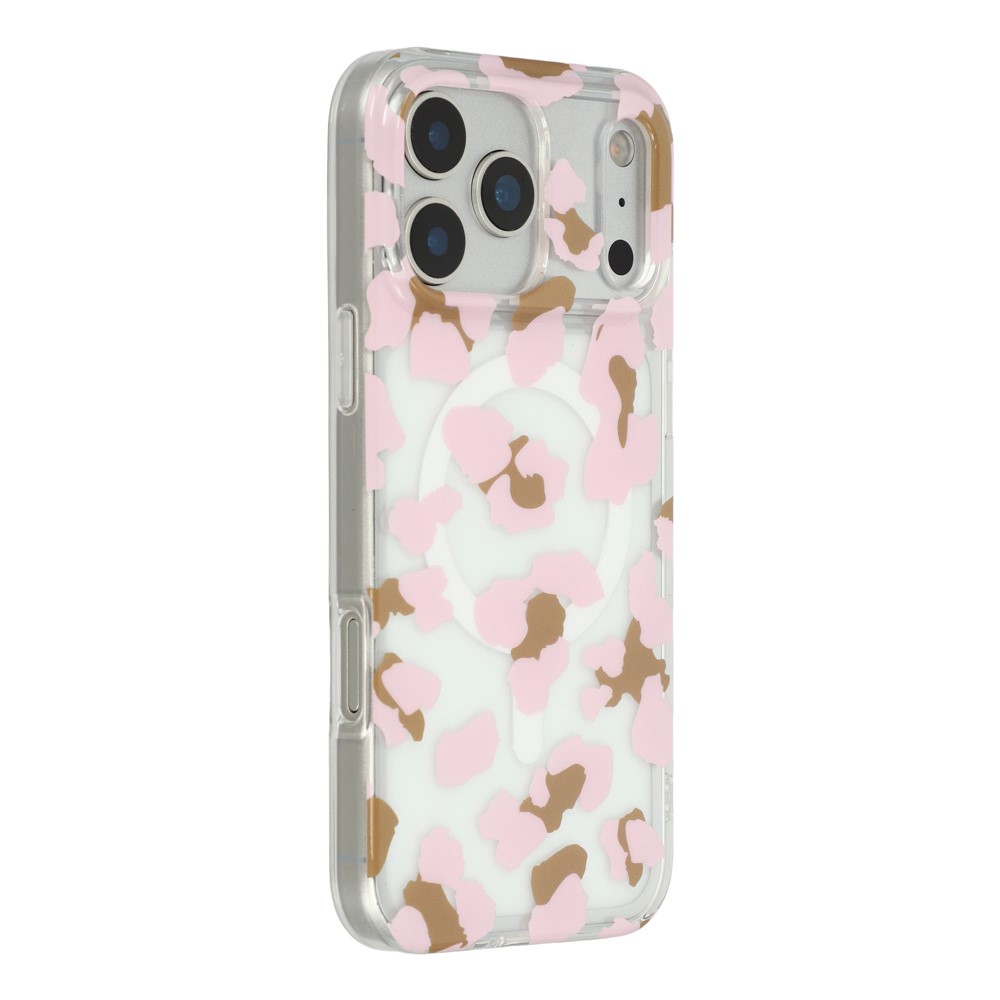 For iPhone 17 Pro Max Magnetic Case Hollow Leopard Print Design TPU PC Phone Back Cover - Style 2