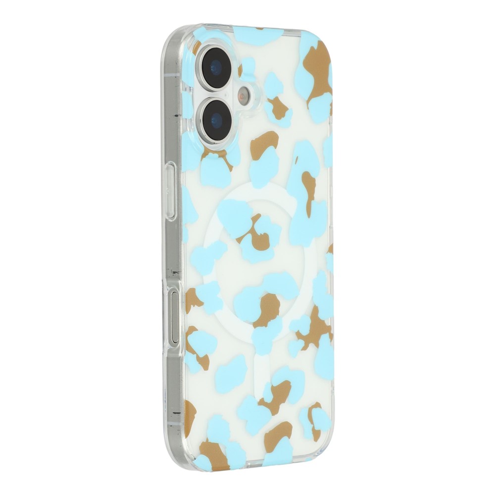 For iPhone 17 Magnetic Case Hollow Leopard Print Design TPU PC Phone Back Cover - Style 7