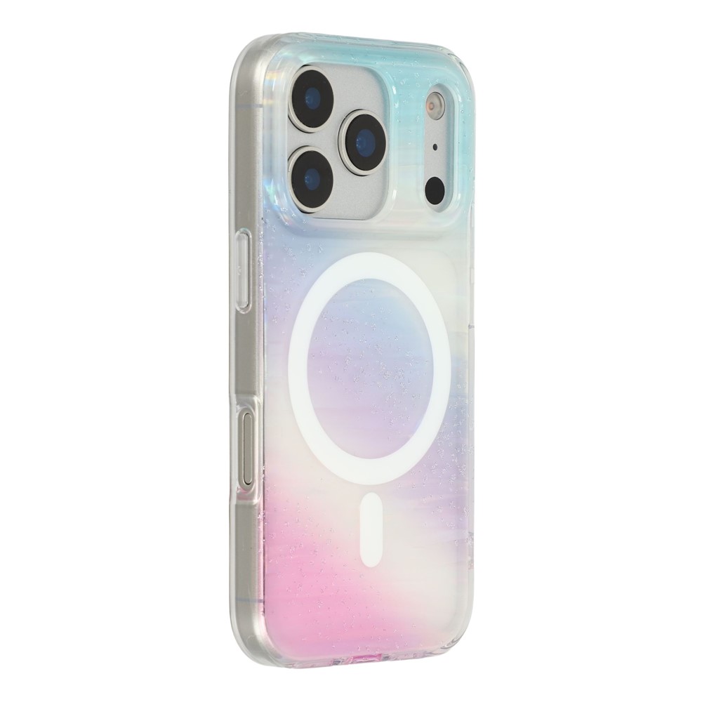 For iPhone 17 Pro Max Case Shimmering Starry Stripe Pattern TPU + PC Phone Cover Compatible with MagSafe - Multi-color