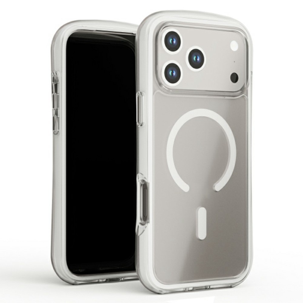For iPhone 17 Pro Case Compatible with MagSafe Air Cushion Anti Drop TPU Phone Back Cover - White