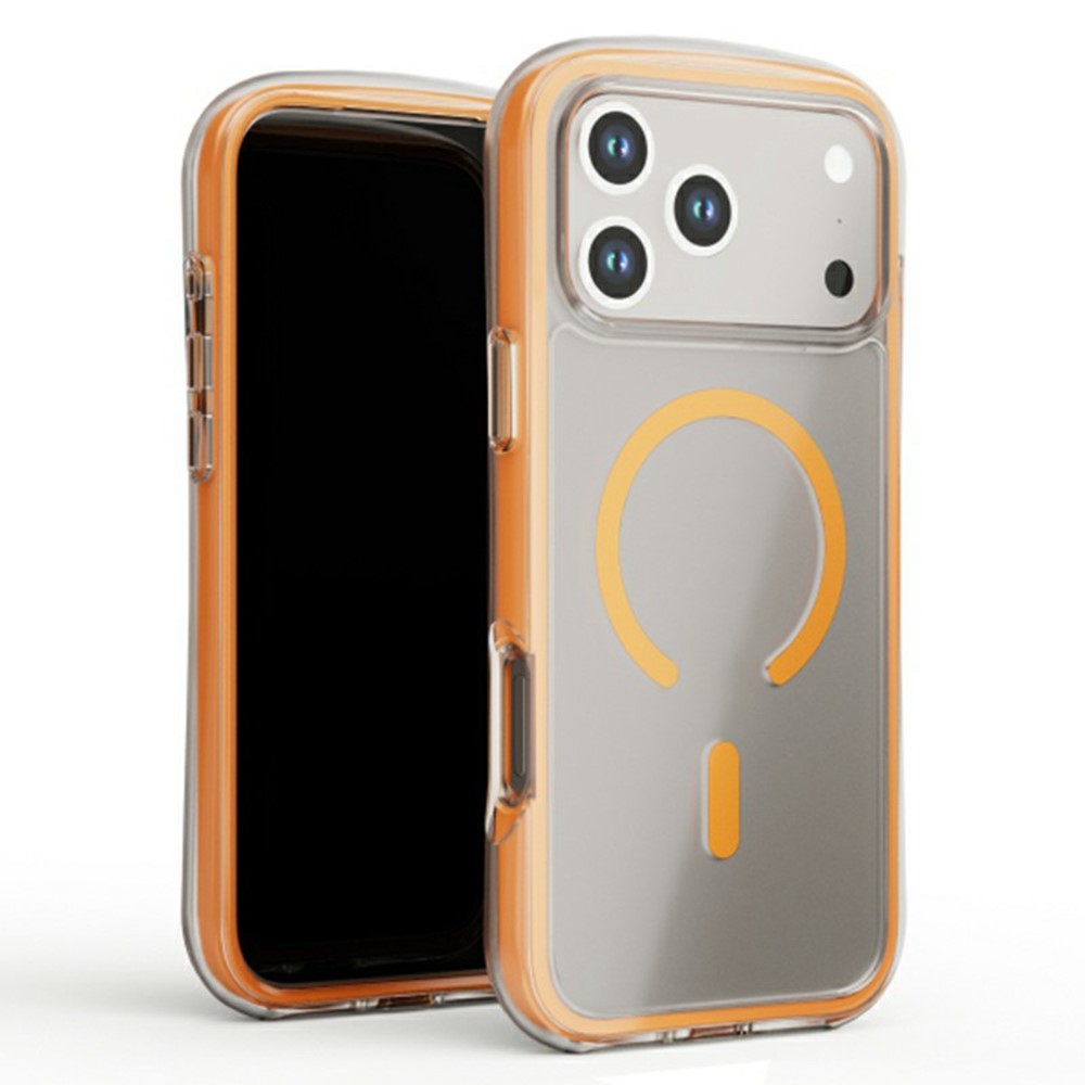 For iPhone 17 Pro Case Compatible with MagSafe Air Cushion Anti Drop TPU Phone Back Cover - Orange