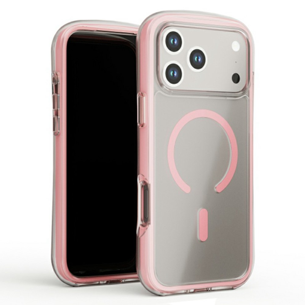 For iPhone 17 Pro Case Compatible with MagSafe Air Cushion Anti Drop TPU Phone Back Cover - Pink
