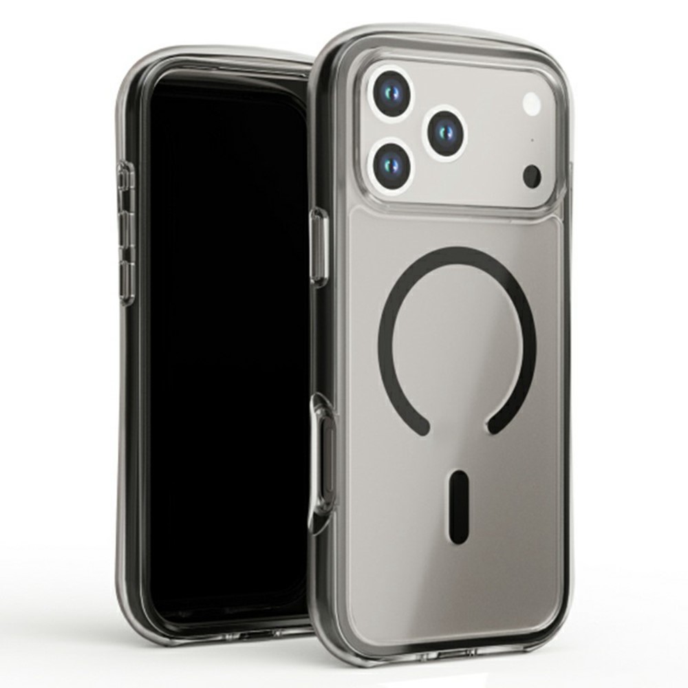 For iPhone 17 Pro Case Compatible with MagSafe Air Cushion Anti Drop TPU Phone Back Cover - Black