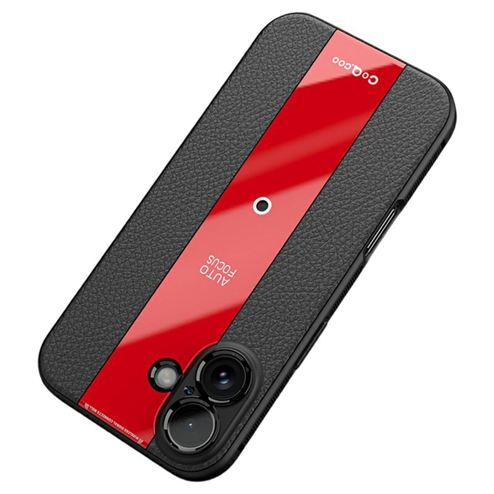 Q.COO For iPhone 17 Case Shockproof PU + TPU + Acrylic Phone Cover - Red