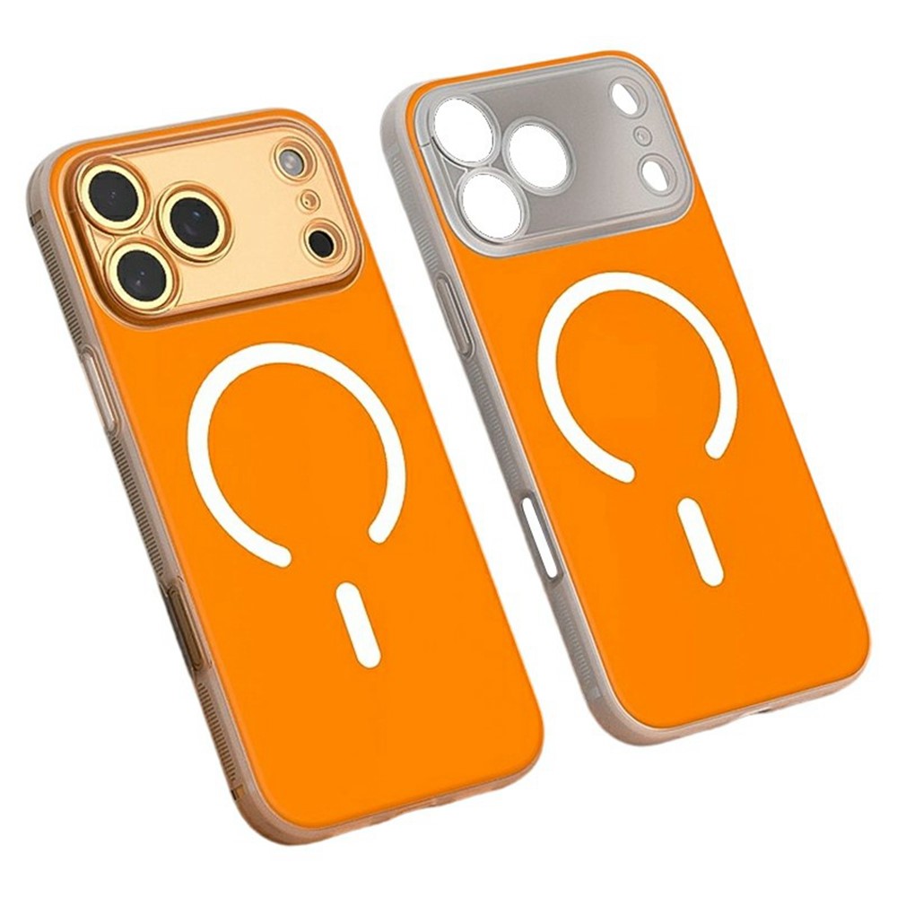 Q.COO For iPhone 17 Pro Max Magnetic Case Shockproof TPU Phone Cover Compatible with MagSafe - Light Sand Orange