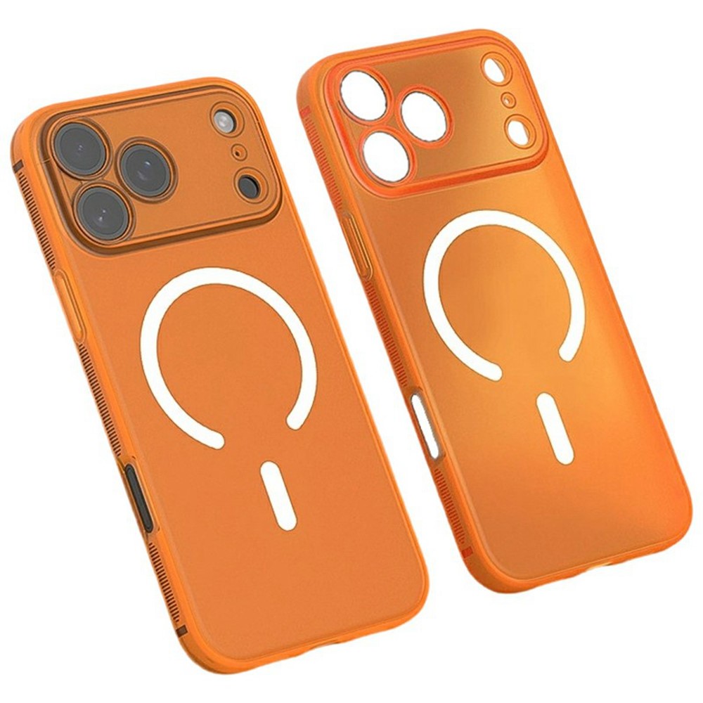 Q.COO For iPhone 17 Pro Max Magnetic Case Shockproof TPU Phone Cover Compatible with MagSafe - Orange