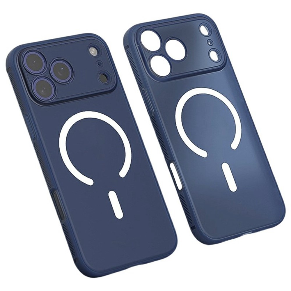 Q.COO For iPhone 17 Pro Magnetic Case Shockproof TPU Phone Cover Compatible with MagSafe - Dark Blue