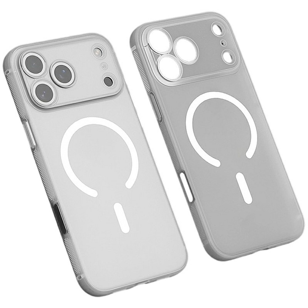 Q.COO For iPhone 17 Pro Magnetic Case Shockproof TPU Phone Cover Compatible with MagSafe - Transparent White