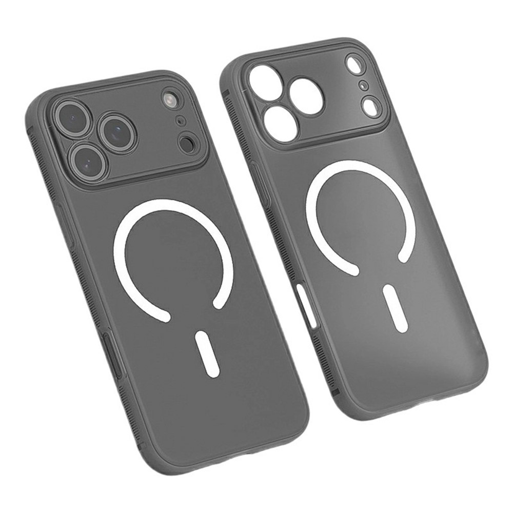 Q.COO For iPhone 17 Pro Magnetic Case Shockproof TPU Phone Cover Compatible with MagSafe - Transparent Black